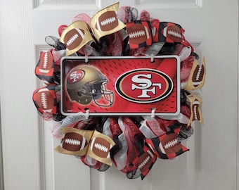 San Francisco 49ers Wreath - Football Door/Wall Decor