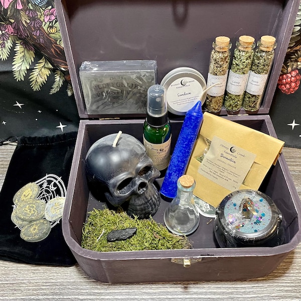Wheel of The Year Sabbat Box: Altar Decor, Herbs & Crystals