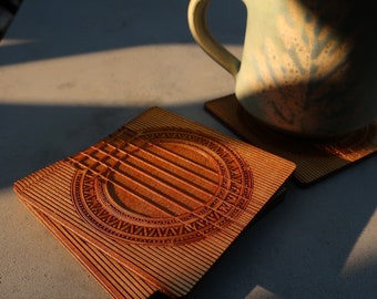 Guitar rosette coasters