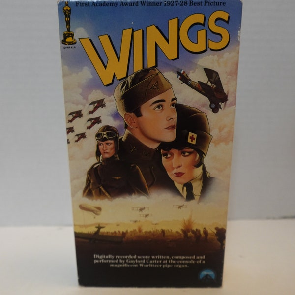 Wings (Clara Bow) classic silent movie VHS tape, first Best Picture Winner! (tested)