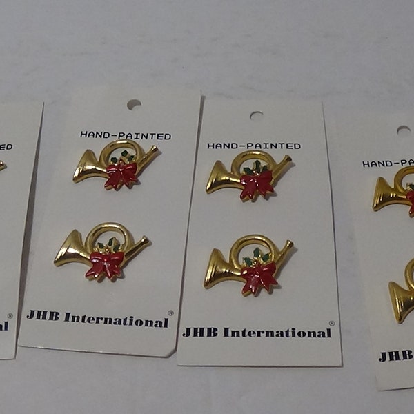 JHB International set of 8 hand-painted horn buttons (NEW)