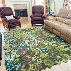 Buy Green Floral Carpet Online In India -  India