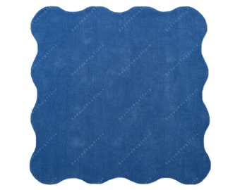 Jakobsmuschel - Blauer, Handgetufteter Wollteppich für Haus, Schlafzimmer, Wohnzimmer, Kinderzimmer, jeden Raum