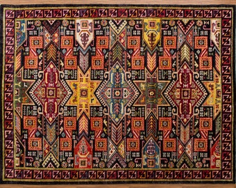 Oushak Hand-Knotted, 9 x 12 Ft Size, 12 Knots Per Inch,  Wool Handmade Area Rug For Bedroom Aesthetics, Living Room, Kitchen