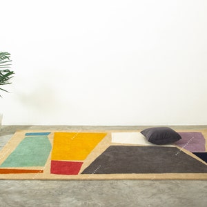 Earvin Multicolor Modern Kids Hand-Tufted  Wool Handmade Area Rug Carpet for Home, Bedroom, Living Room, Dining Room, Guestroom