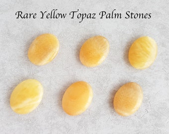 Yellow Topaz Jade Palm Stone, Yellow Gemstone Palmstone, Very Rare Crystal,  Crystal Healing, Premium Quality, Ethically Sourced, Gift