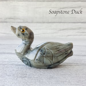 Duck, Soapstone Duck, Ornament, Home Decoration, Decor, Animal Carving, Animal Figurine, Gemstone, Soapstone, Carving, Gift, Children