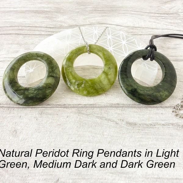 Peridot Pendant, Peridot Ring Pendant, Peridot Donut Pendant, Peridot Doughnut Pendant, Gemstone Pendant, Crystal Pendant, Reiki