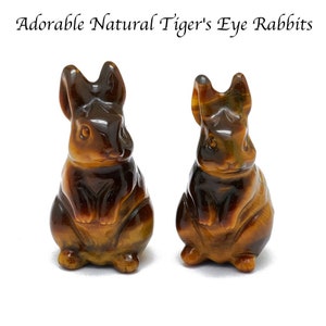Tigerauge Kaninchen Skulptur, Osterhase, Braun Tigerauge Skulptur, Dekoration, Schmuck, Tier Skulptur, Edelstein, Geschenk