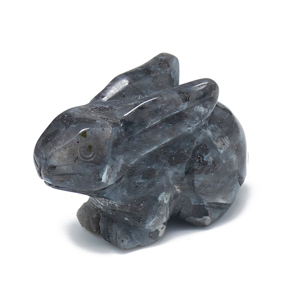 Labradorite Rabbit, Labradorite Bunny, Black Labradorite Carving, Carving, Larvikite, Animal Carving, Decor, Ornament, Decoration, Gift