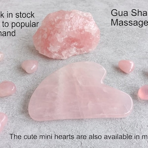 Gua Sha Massage Tool, Rose Quartz Gua Sha Massage Tool, 81mm, Massage Tool, Facial Massage Tool, Gemstone, Crystal, Gift, Clearance Sale