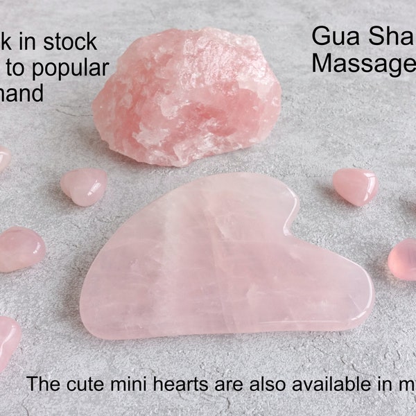 Gua Sha Massage Tool, Rose Quartz Gua Sha Massage Tool, 81mm, Massage Tool, Facial Massage Tool, Gemstone, Pink, Crystal, Gift, Carving