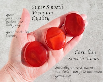 Banded Carnelian Flat Palm Stones Banded Carnelian Flat Palm Stones