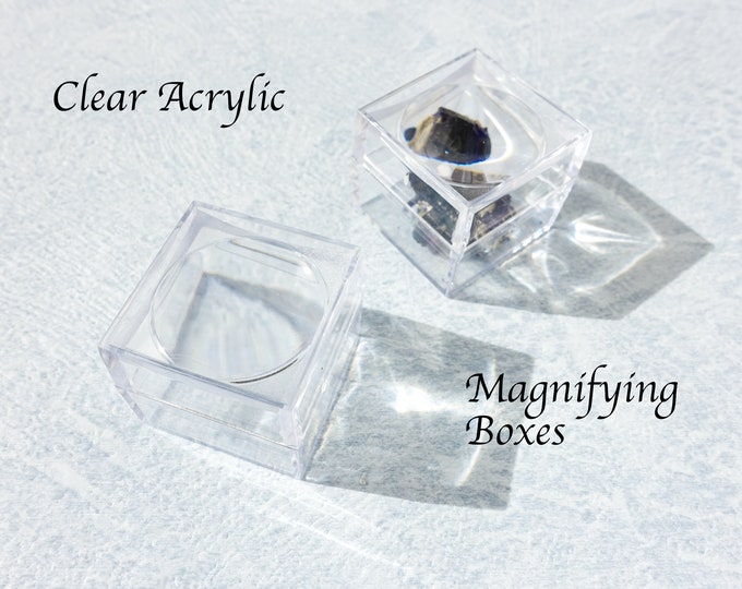 Magnifying Boxes, Small Clear Acrylic Magnifying Boxes, Small Gemstone