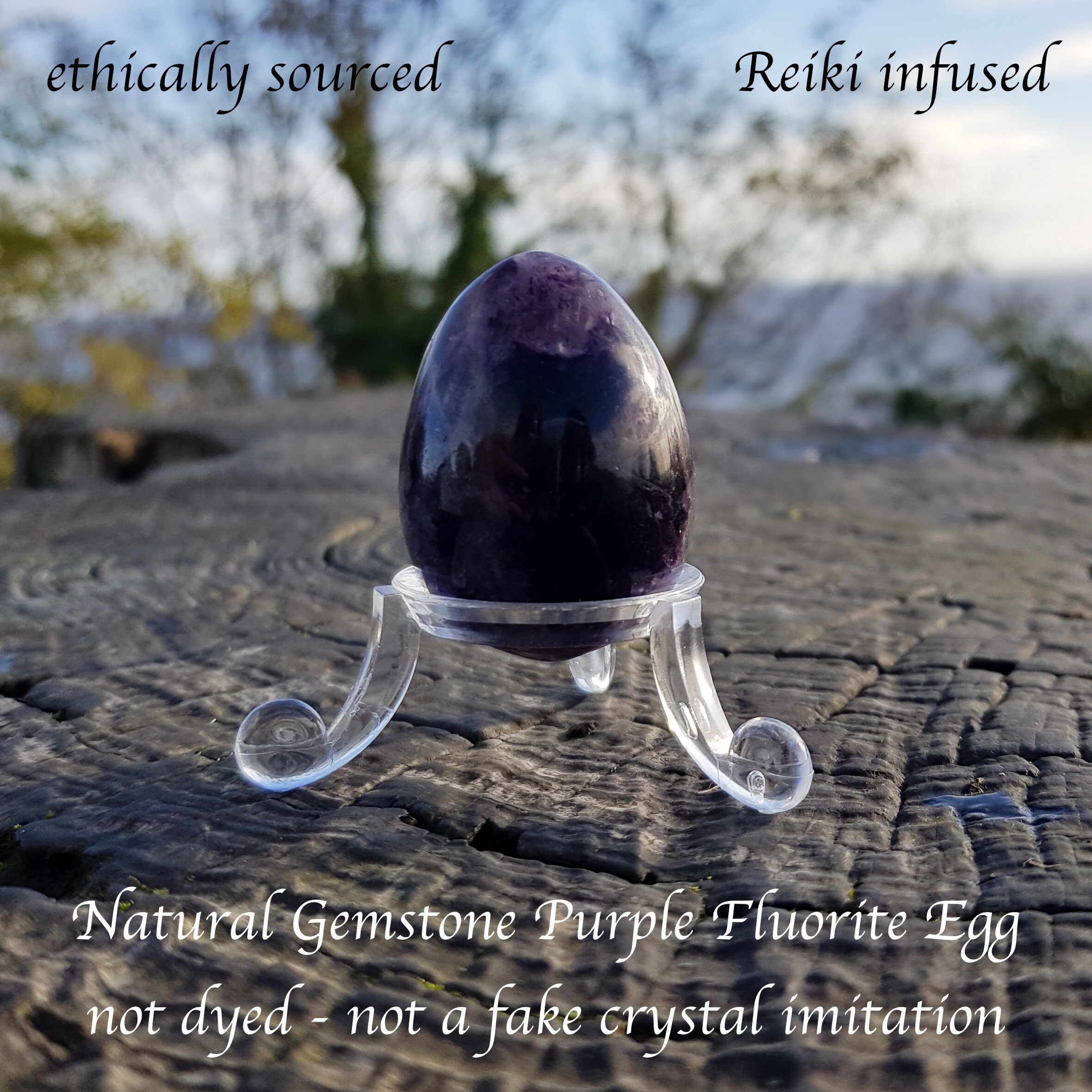 Purple Fluorite Egg, Premium Quality Fluorite Gemstone Carving, Natural Crystal Ornament, Gift, Home Decoration, Ethically Sourced