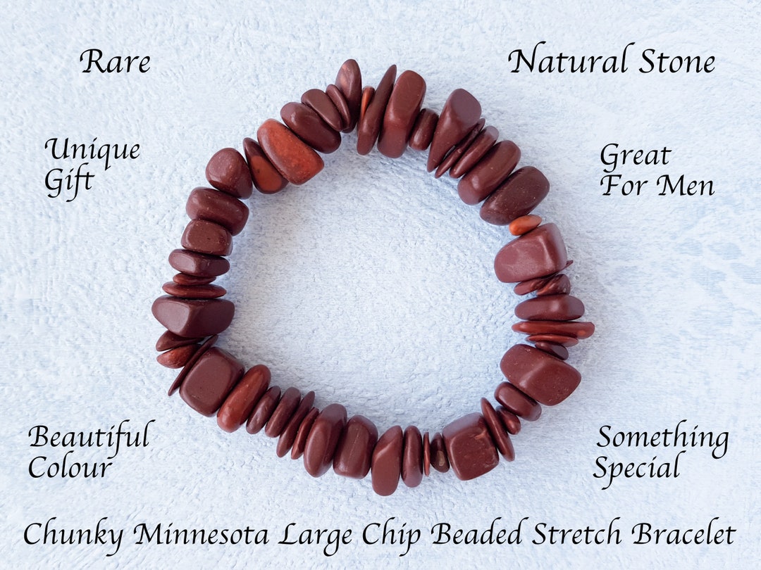 Minnesota Pipestone Bracelet, Pipestone Large Chip Bracelet, Chunky