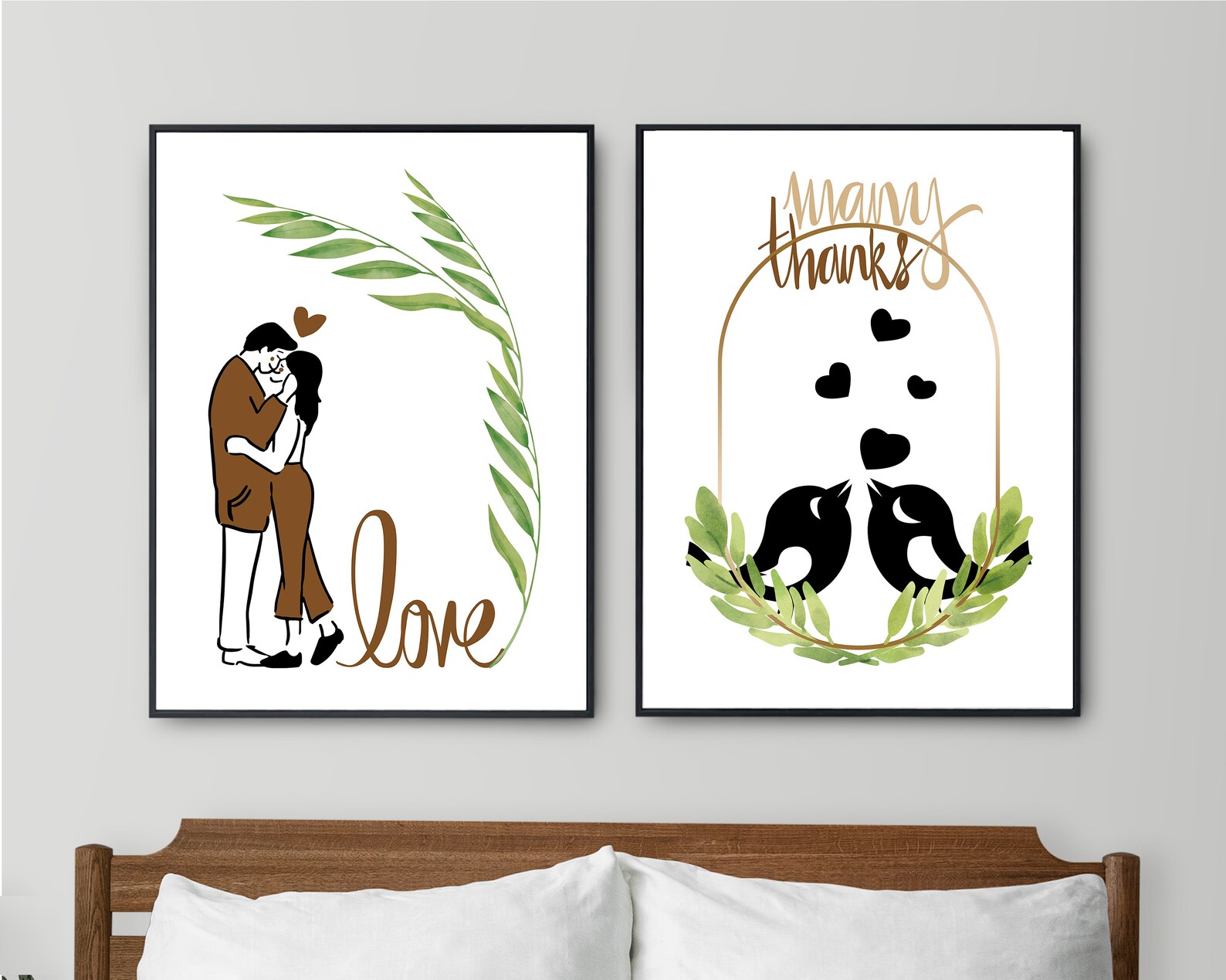 Bedroom Wall Decor, Printable Bedroom Art, Love Theme Decor, Newly ...