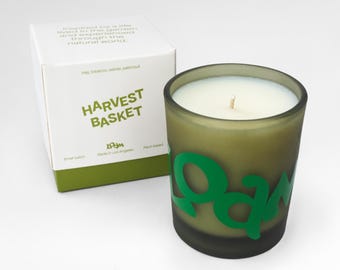 Harvest Basket | Hay, Tobacco, Vetiver, Patchouli| Scented Soy Candle | Home Decor | Non-Toxic Vegan Gift | Earthy Scented Candle