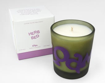 Herb Bed| Lavender + Grey Sage + Bay Leaf | Scented Soy Candle | Home Decor | Non-Toxic Vegan Gift | Lavender Scented Candle