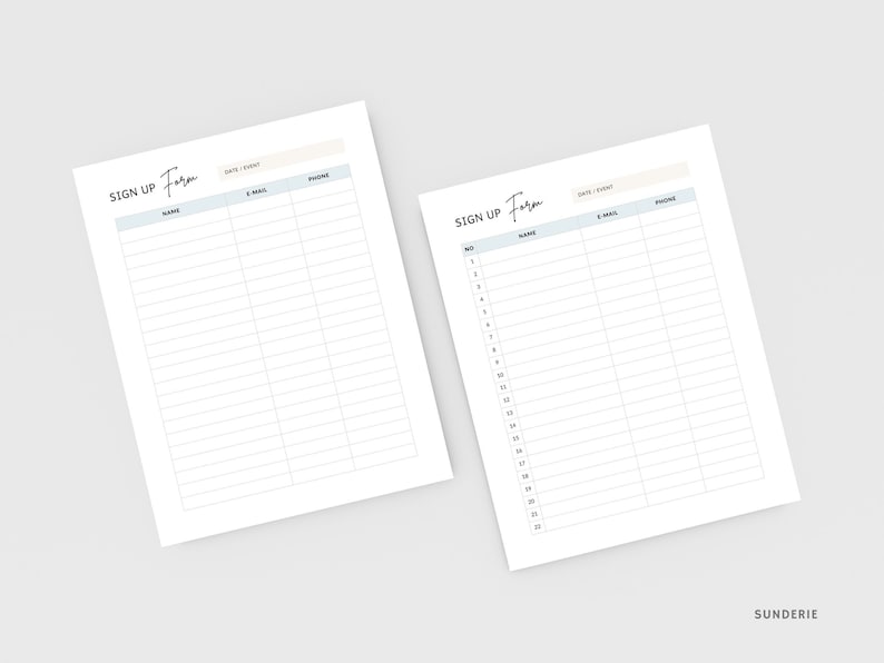 Sign up Sheet Template Printable Email Sign up Form - Etsy