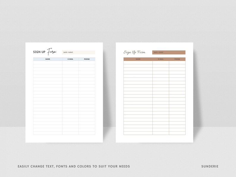 Sign up Sheet Template Printable Email Sign up Form - Etsy