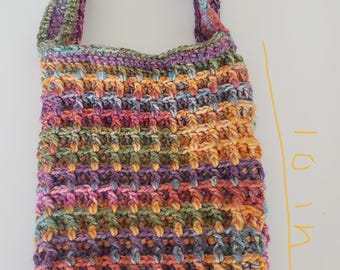 Crochet Waffle Stitch Bag: Custom Yarn Colors, Phone & Wallet Carrier
