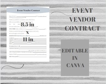 Event Vendor Contract Template Etsy