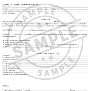 Roommate Rental Agreement | English & Spanish | Editable Housing Contract Template. Editable Lease Form for Tenants and Landlords