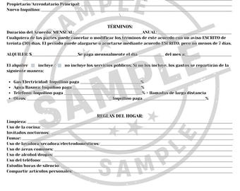 Roommate Rental Agreement | English & Spanish | Editable Housing Contract Template. Editable Lease Form for Tenants and Landlords