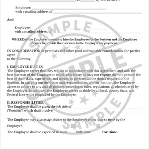 Comprehensive Employment Agreement Template: Legal Professional Contract for Hire