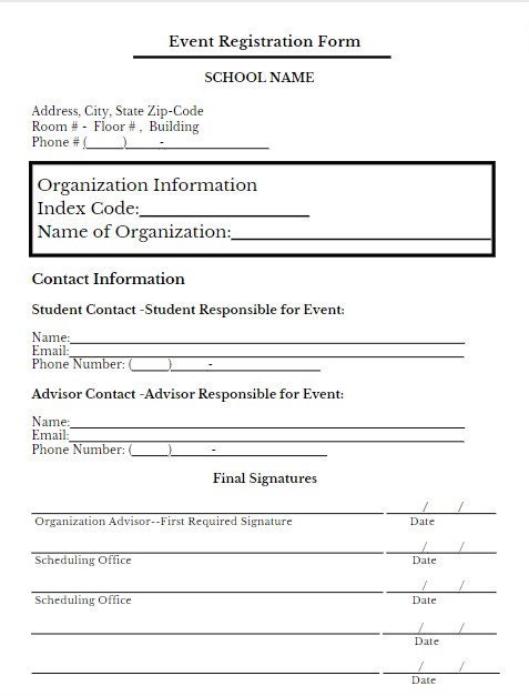 Event Registration Form - Etsy