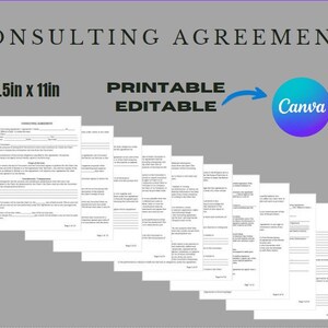 Consulting Agreement Template | Editable PDF Contract | Instant Download