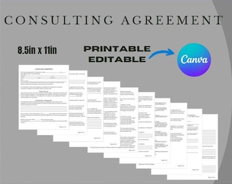 Consulting Agreement Template | Editable PDF Contract | Instant Download