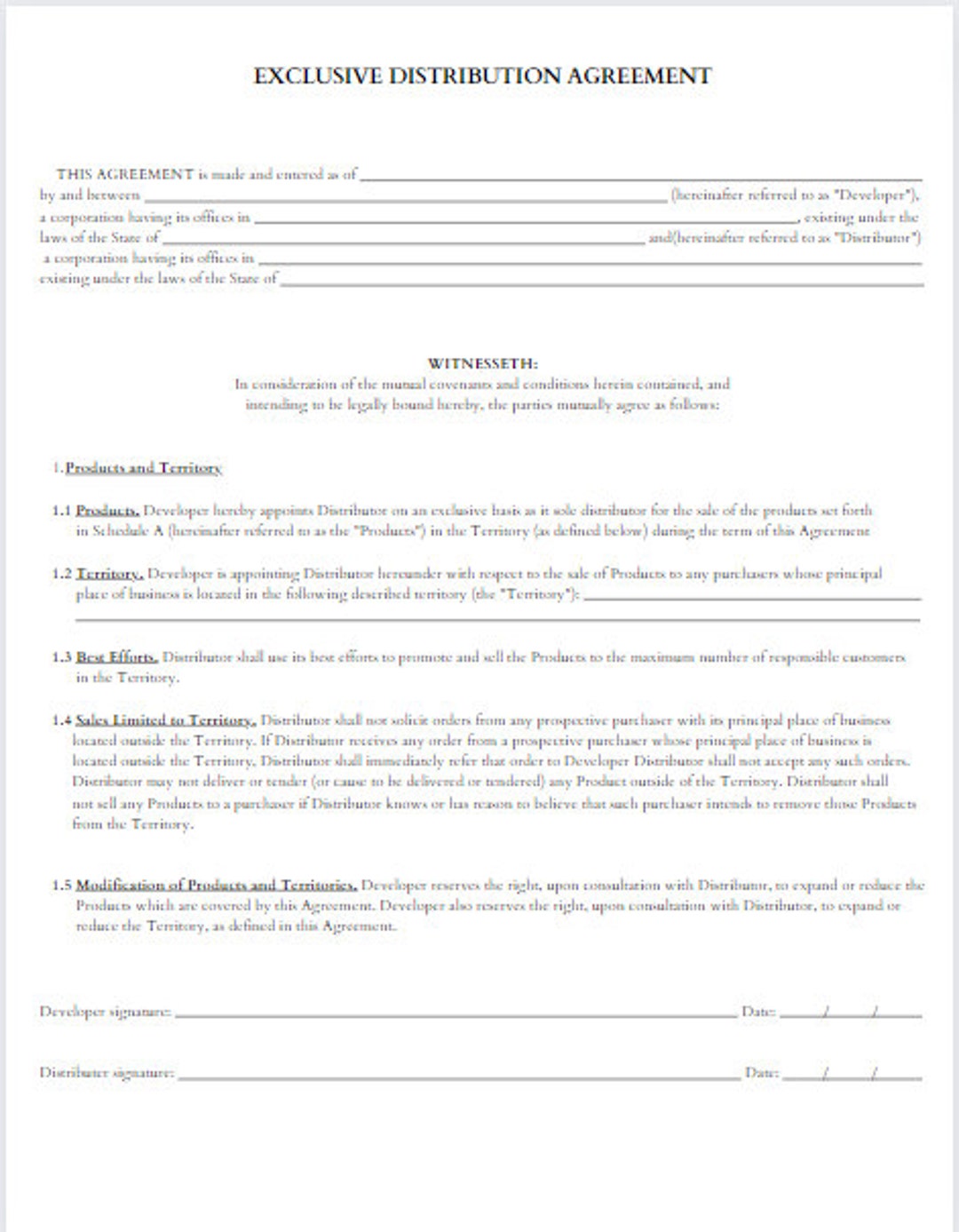 Exclusive Distribution Agreement Etsy