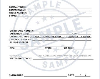 Credit card authorization form / Formulario de autorización de tarjeta de crédito