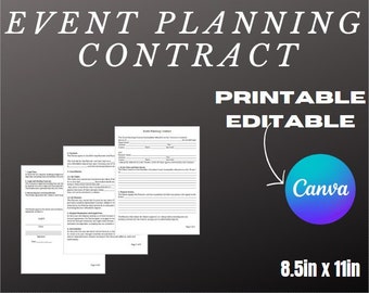 Event Planning Contract Template | Editable PDF Agreement | Instant Download