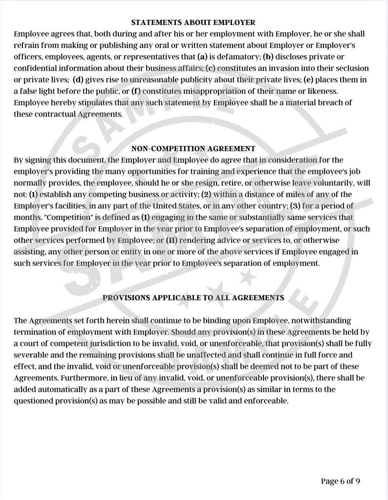 Employment Contract Agreement Template Editable PDF Contract Instant