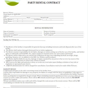 Party-Mietvertrag