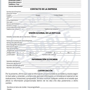 Vendor Registration Form | Formulario de Registro de Proveedor (Bilingual Spanish-English)