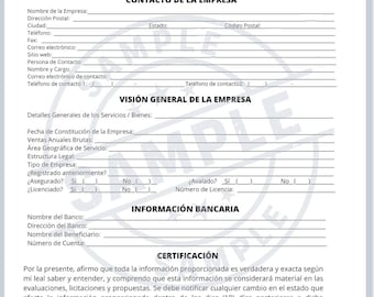 Vendor Registration Form | Formulario de Registro de Proveedor (Bilingual Spanish-English)