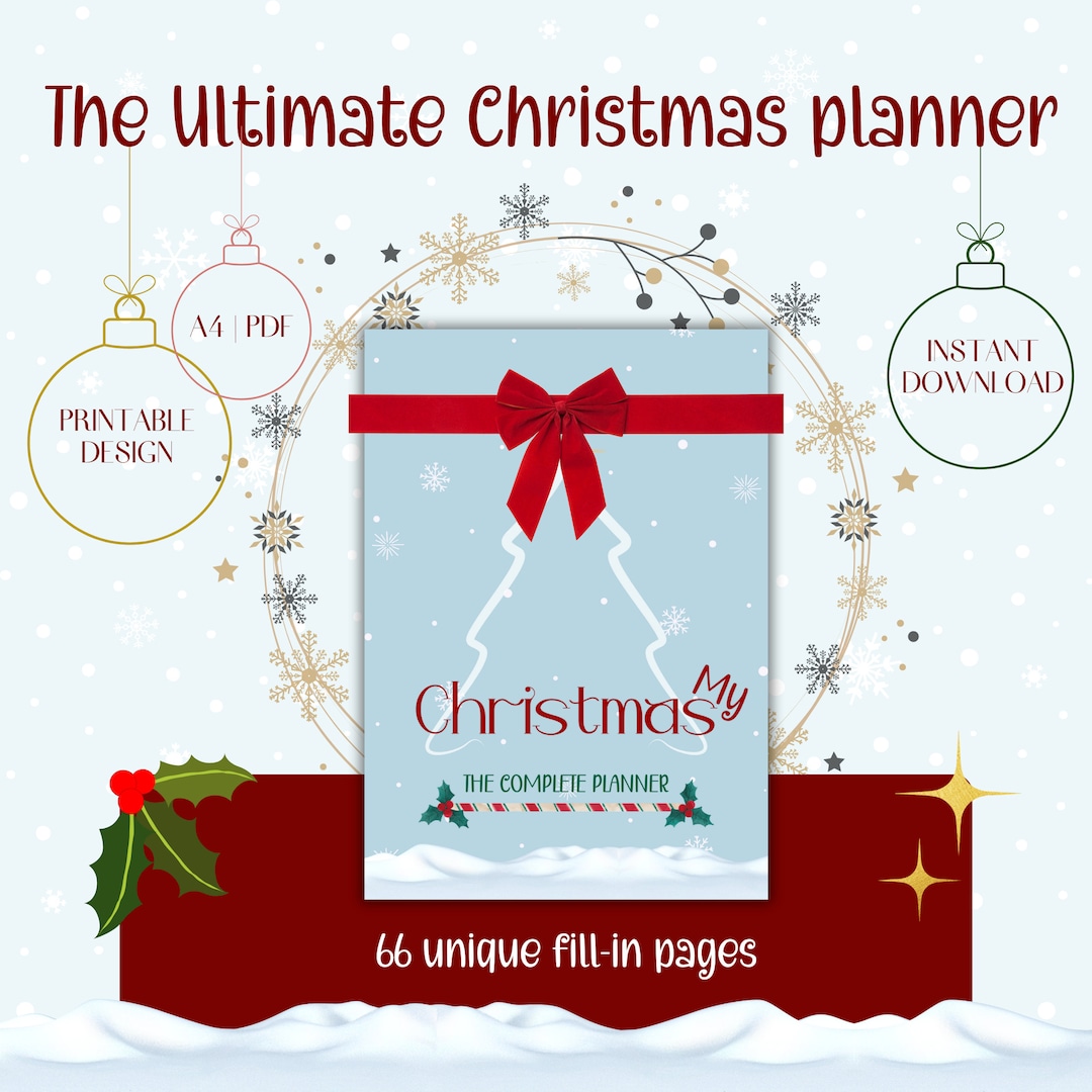 Printable Digital Christmas Planner Holiday Organizer secret Santa