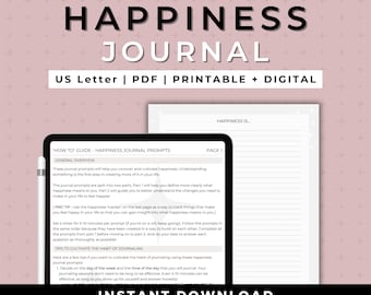 Schattenarbeitsjournal Eingabeaufforderungen, Happiness Journal, geführte Journal Eingabeaufforderungen, Happiness Planner, Goodnotes digitales Journal mit Eingabeaufforderungen