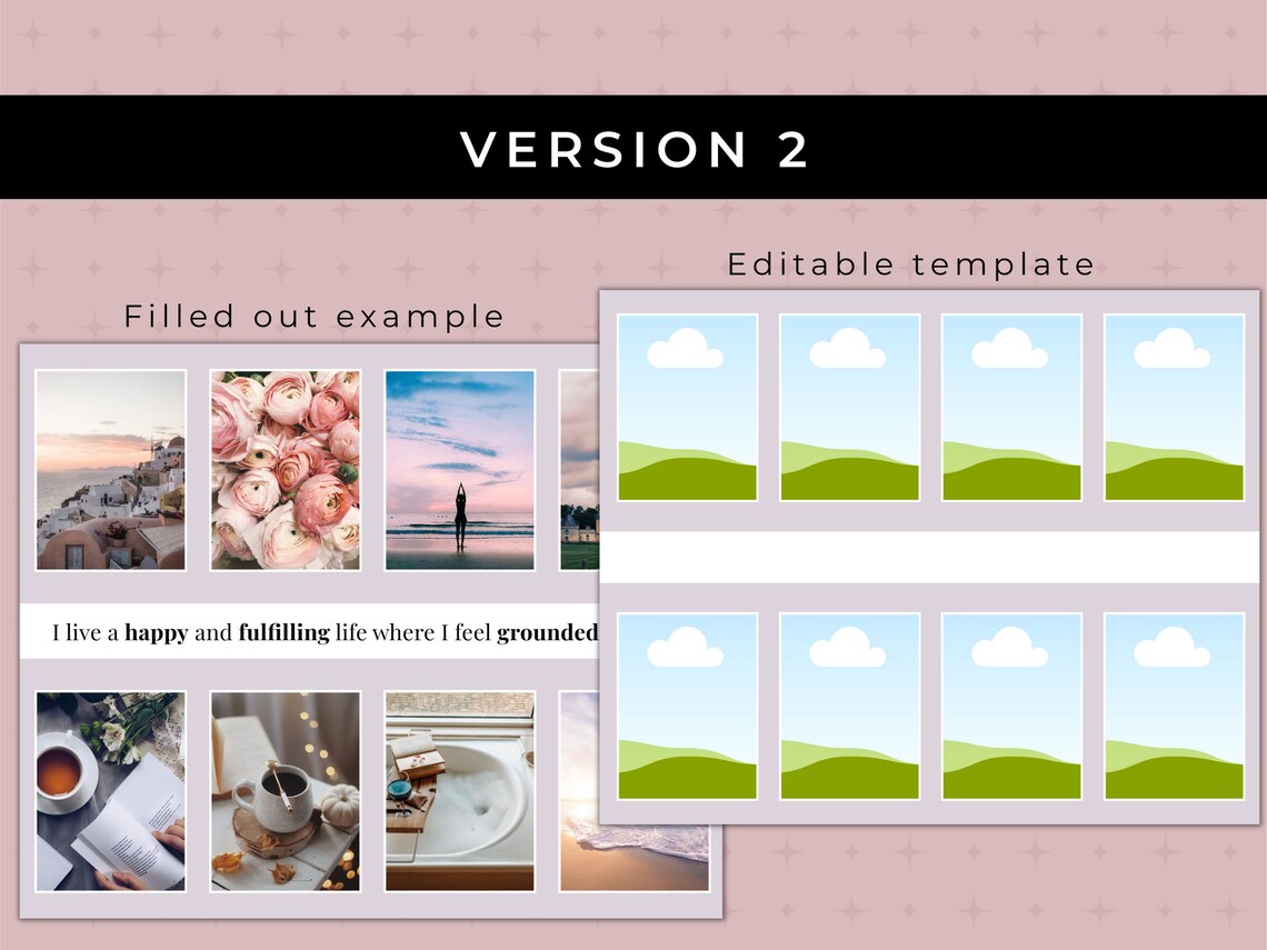 2024 VISION BOARD KIT, Digital Vision Board Vorlage Canva Vision Board