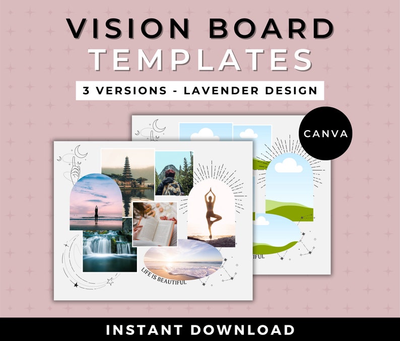Printable 2025 Vision Board, Printable Pdf Mood Board for Women
