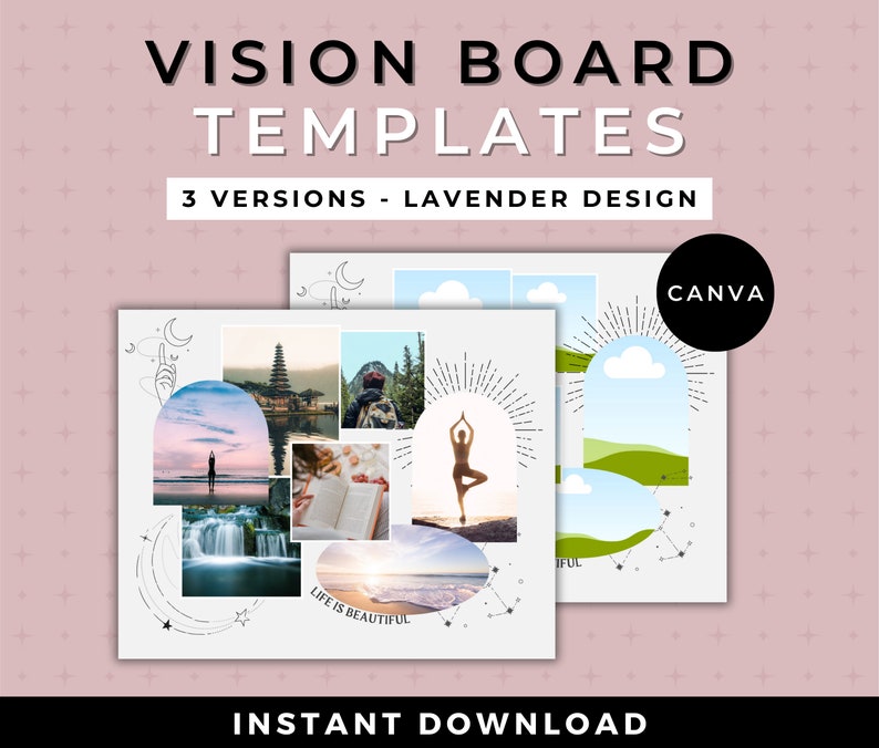 Printable 2024 Vision Board, Printable Pdf Mood Board for Women ...