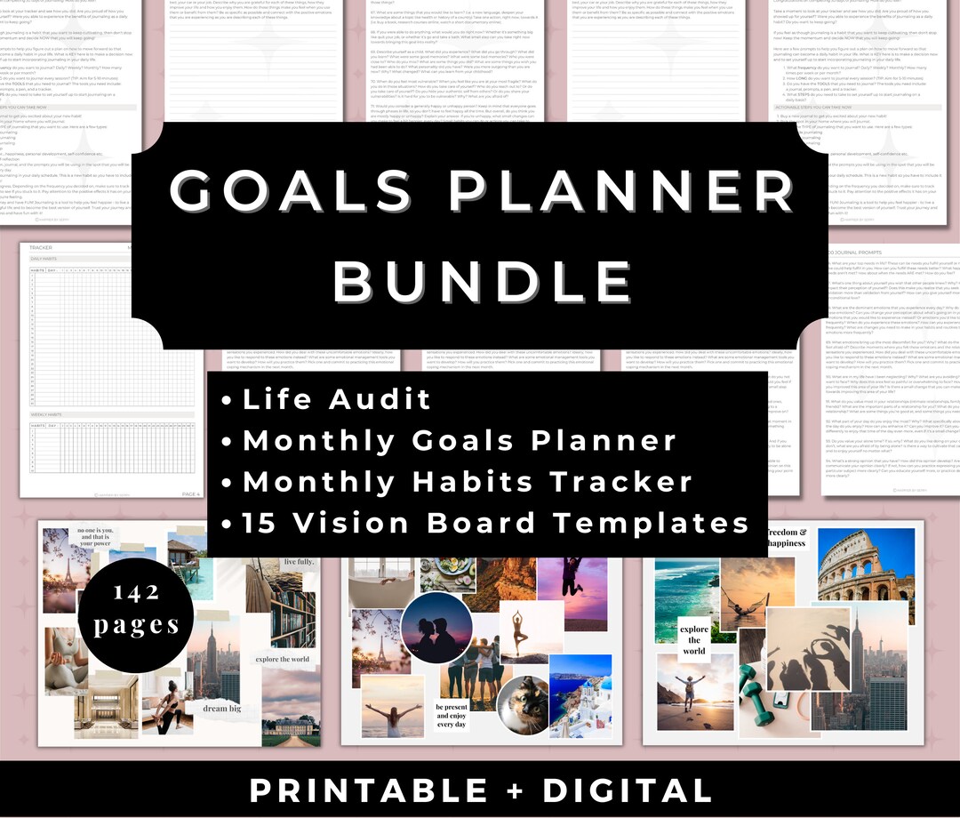Goal Setting Personal Planner for Manifesting Your Goals and Action ...
