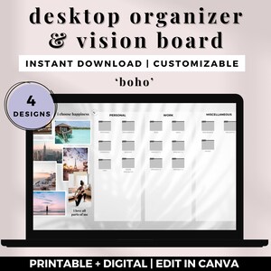 Editable 2024 Vision Board Planner Canva Gráfico por Shumaya · Creative  Fabrica