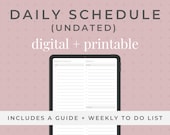 DAILY PLANNER (v1) to stay organized in a simple way w/ Undated schedule, weekly to-do list, daily journal prompts (digital + printable)