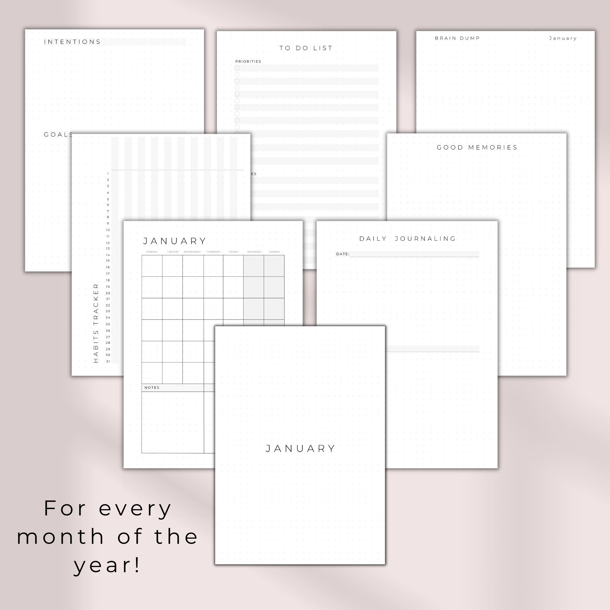 PREMADE BULLET JOURNAL Printable Goal Setting Workbook Bullet - Etsy