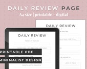 Daily Review Journaling Page to Reflect on Your Day (A4 size, Printable and Digital), Daily Reflections Page